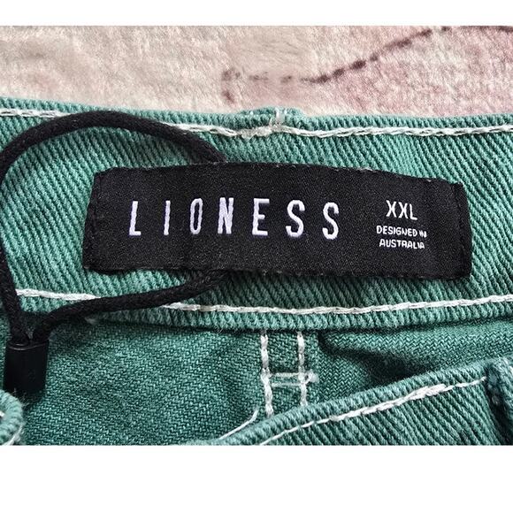 Lioness Green Cotton Cargo Jeans - Women's XXL - Picture 3 of 6
